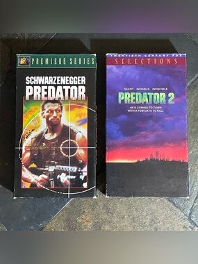 Predator 1 & Predator 2 VHS Tapes Lot Of 2 Arnold Schwarzenegger Sci Fi Alien